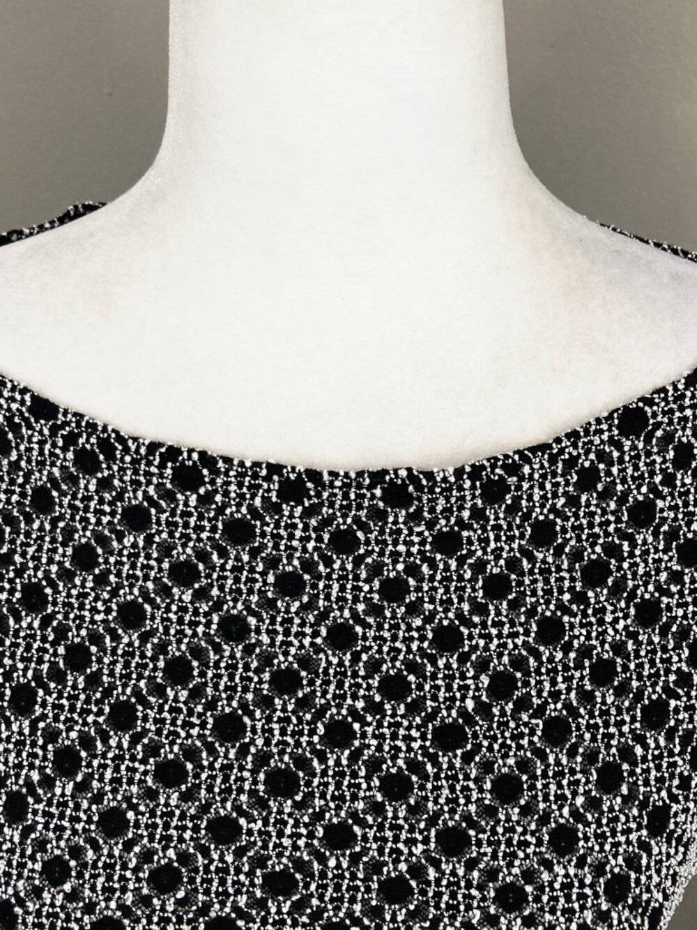 NICOLA Vintage geometric stitching black lace sleeveless shirt Y2K MEDIUM LARGE - Picture 4 of 16